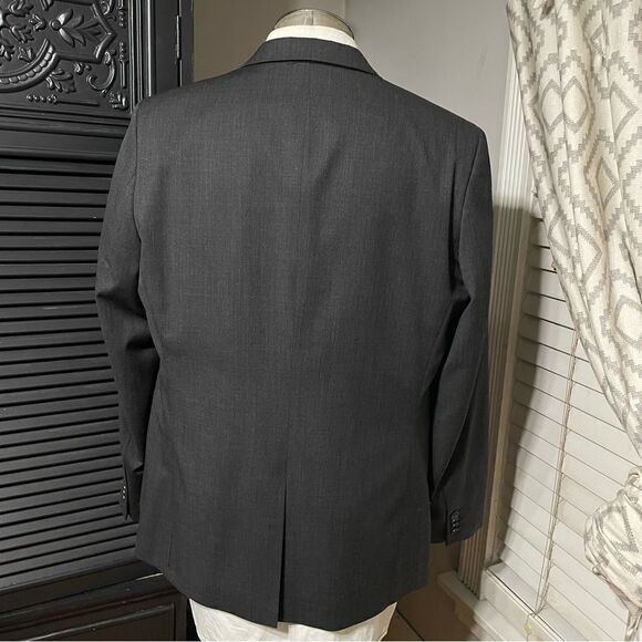 Banana Republic Blazer Men 44R‎ Tailored Slim Fit Wool Blend Charcoal Jacket - Picture 2 of 9